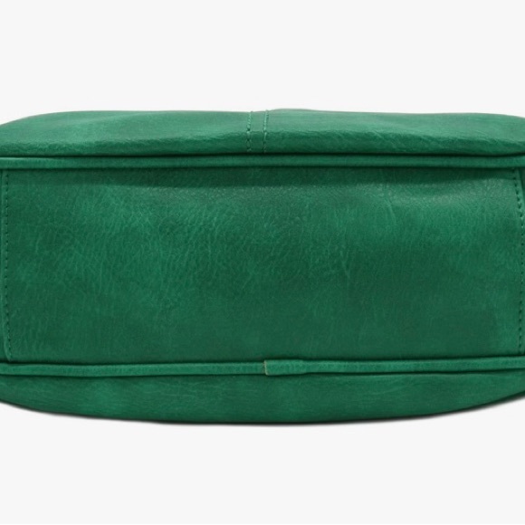 New FashionPuzzle Faux Leather Crossbody Saddle Bag Kelly Green - Picture 5 of 12